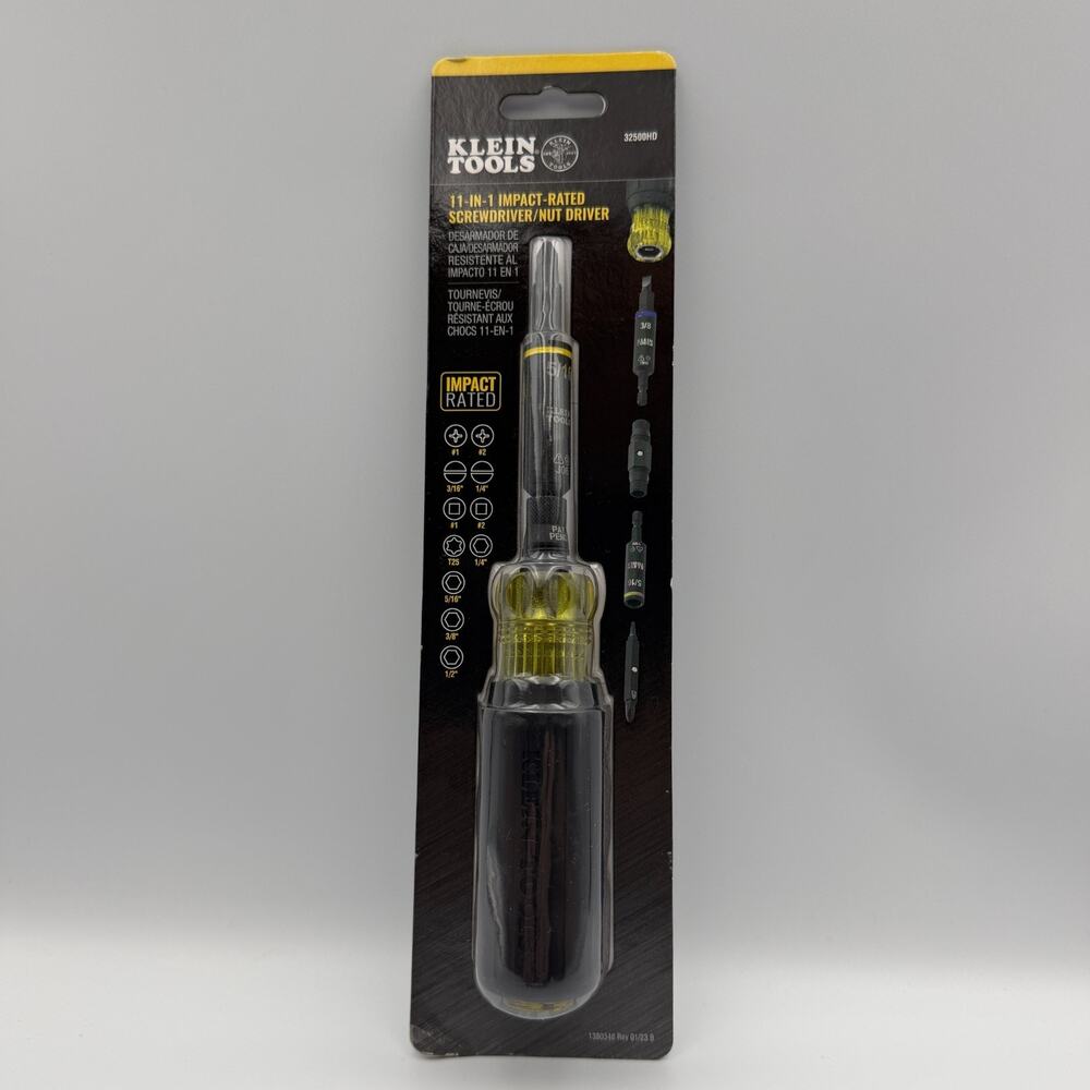 Klein Tools 11-in-1 Multi Bit Impact Rated Screwdriver / Nut Driver 32500HD NIP